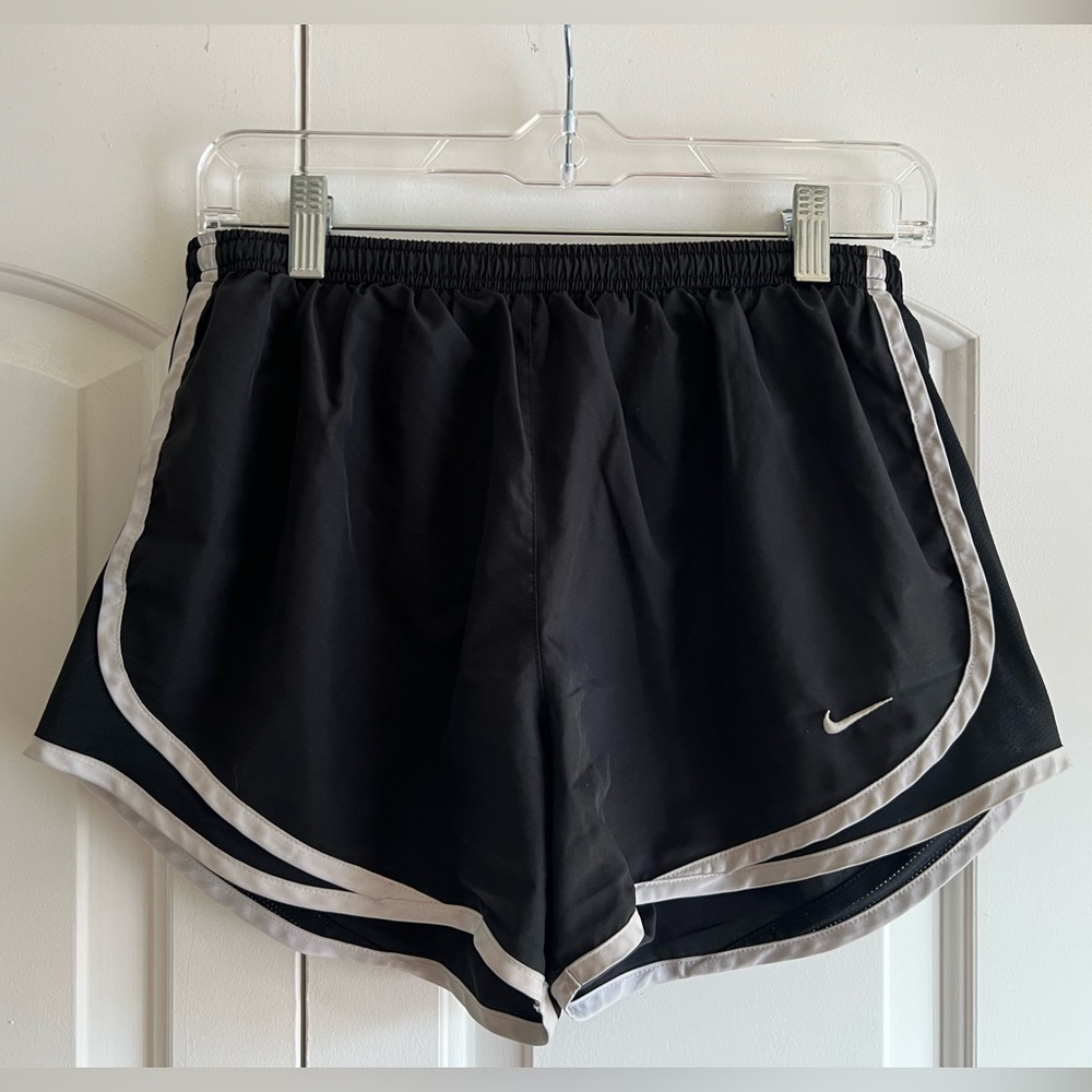 Nike Women's Black and White Athletic Shorts